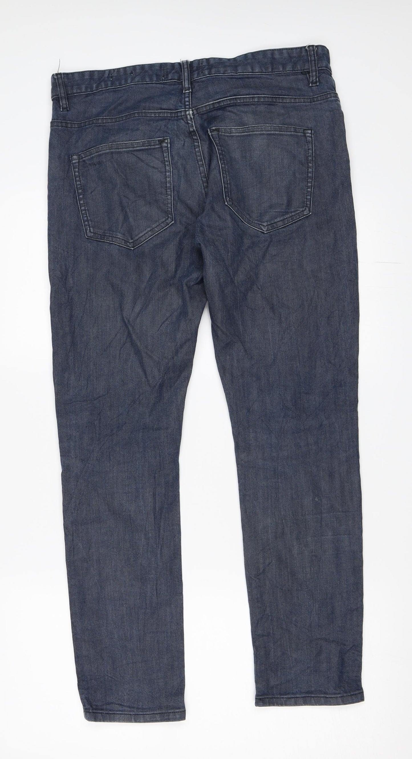 ACW85 Mens Blue  Denim Straight Jeans Size 34 in L28 in