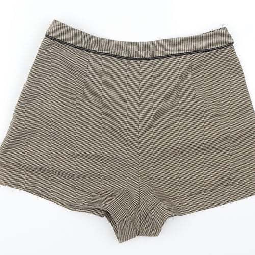 Topshop Womens Brown Houndstooth  Mom Shorts Size 12