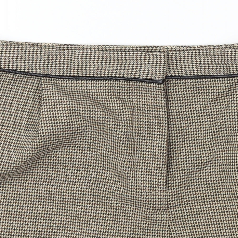 Topshop Womens Brown Houndstooth  Mom Shorts Size 12