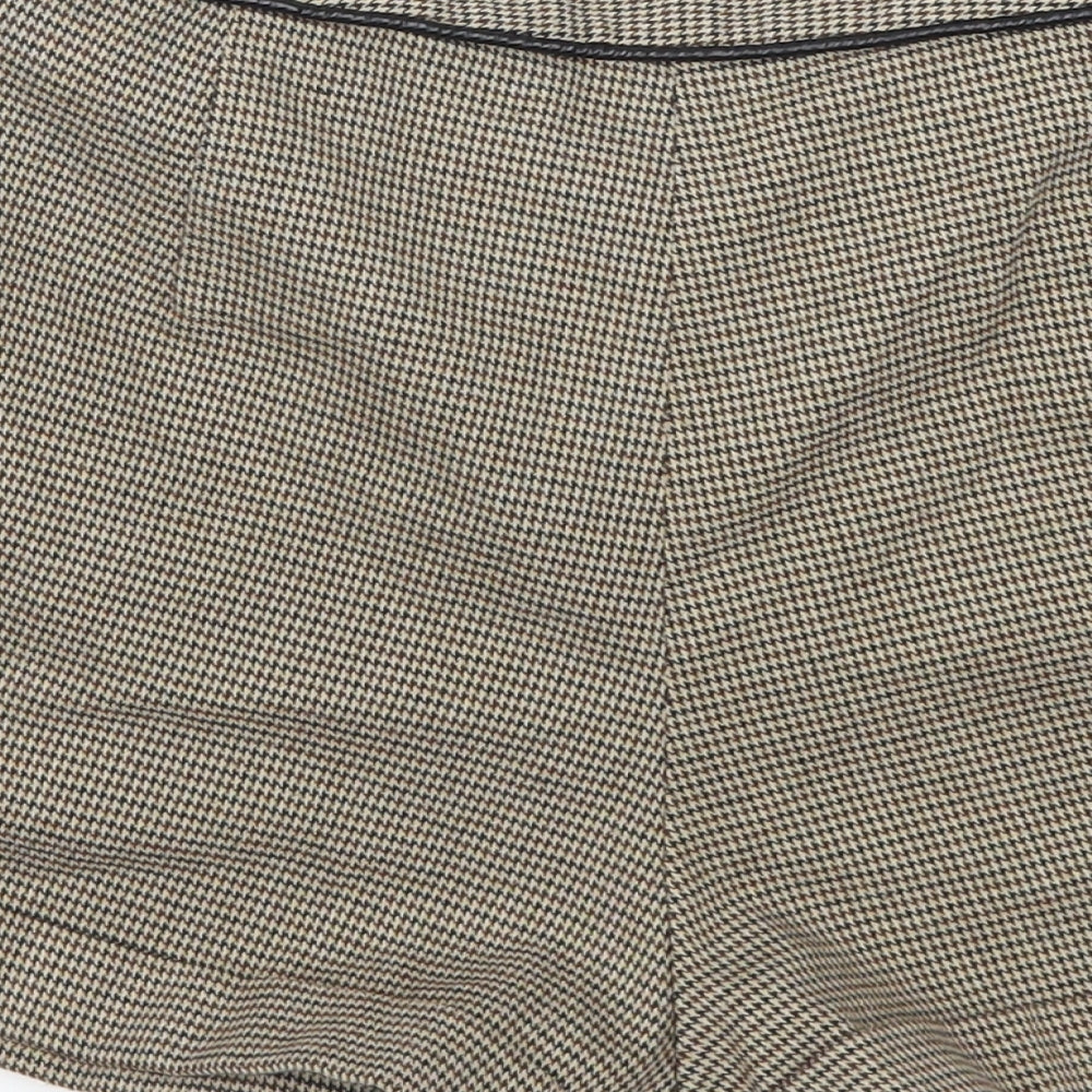 Topshop Womens Brown Houndstooth  Mom Shorts Size 12