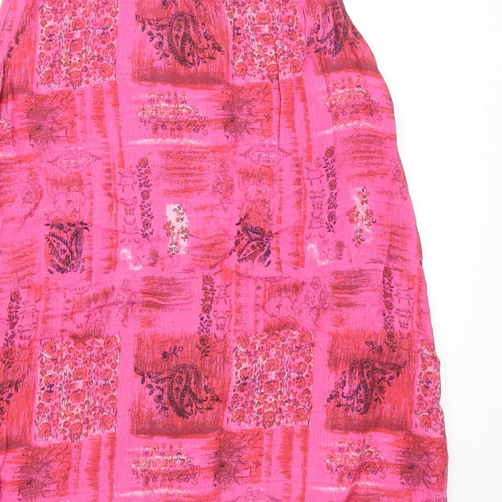 Isabelle Womens Pink Paisley  Basic Button-Up Size 12