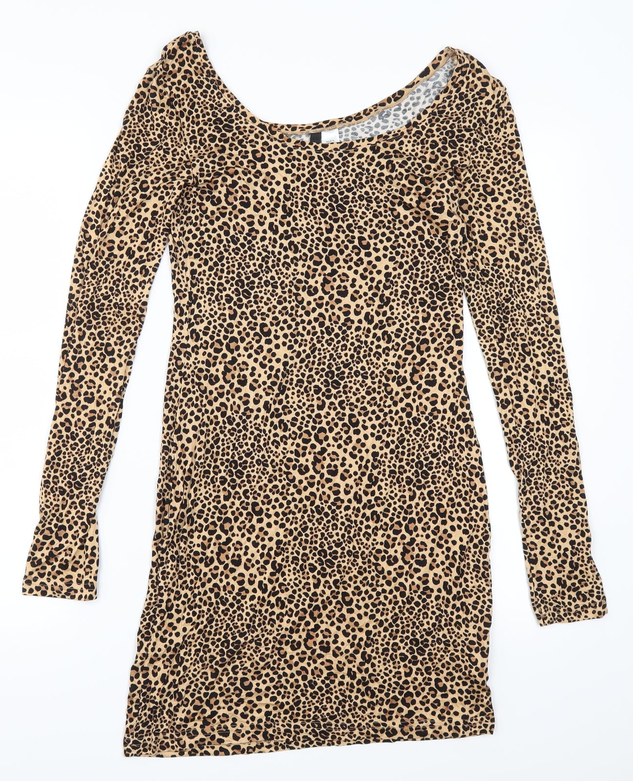H&M Womens Brown Animal Print  Bodycon  Size 12