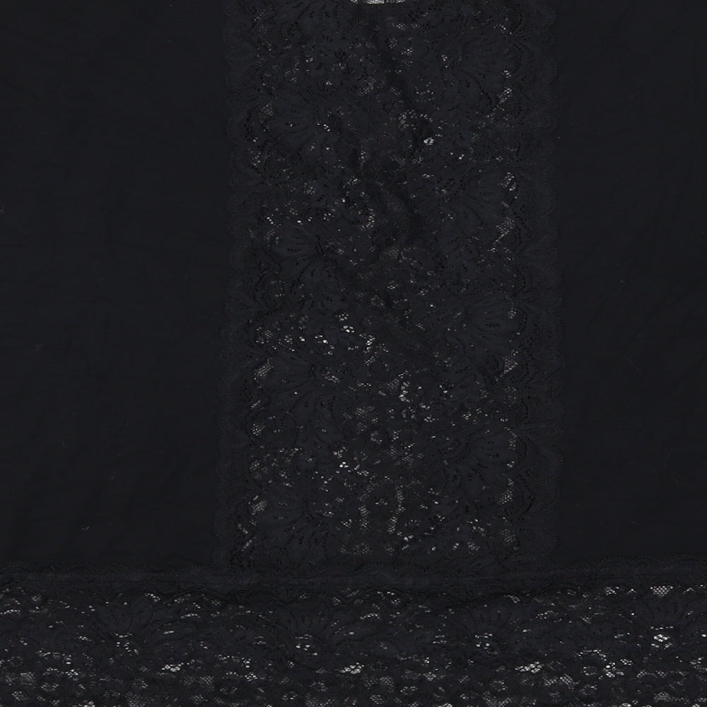 Postcard Womens Black  Lace Basic T-Shirt Size S