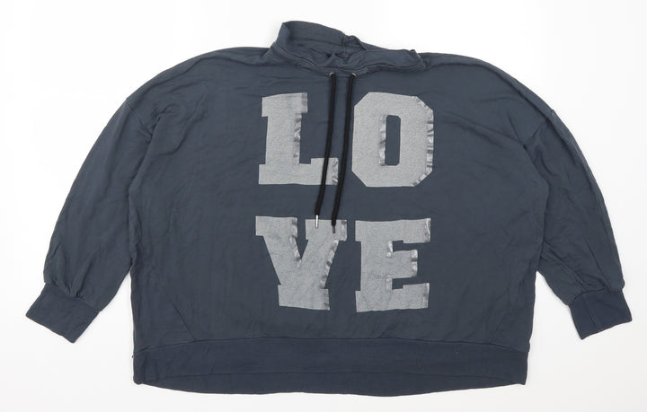 Postcard Womens Blue   Pullover Sweatshirt Size S  - Love