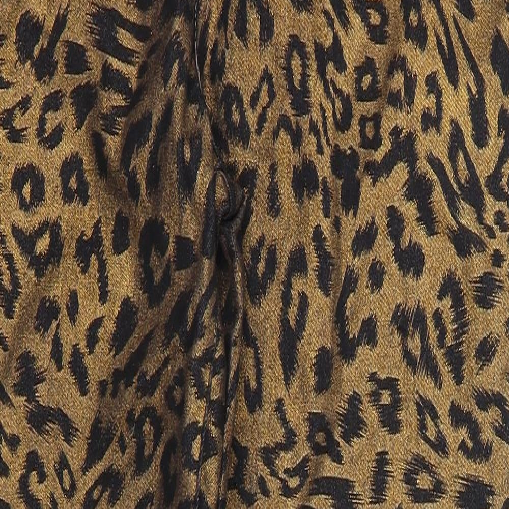 Diane Gilman Womens Brown Animal Print Denim Straight Jeans Size 8 L30 in