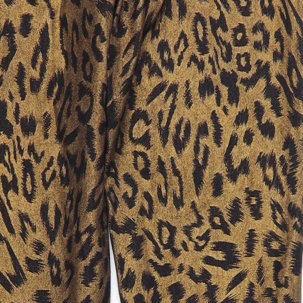 Diane Gilman Womens Brown Animal Print Denim Straight Jeans Size 8 L30 in