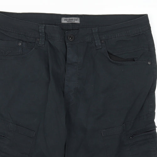Voi Jeans Mens Black   Cargo Shorts Size 34
