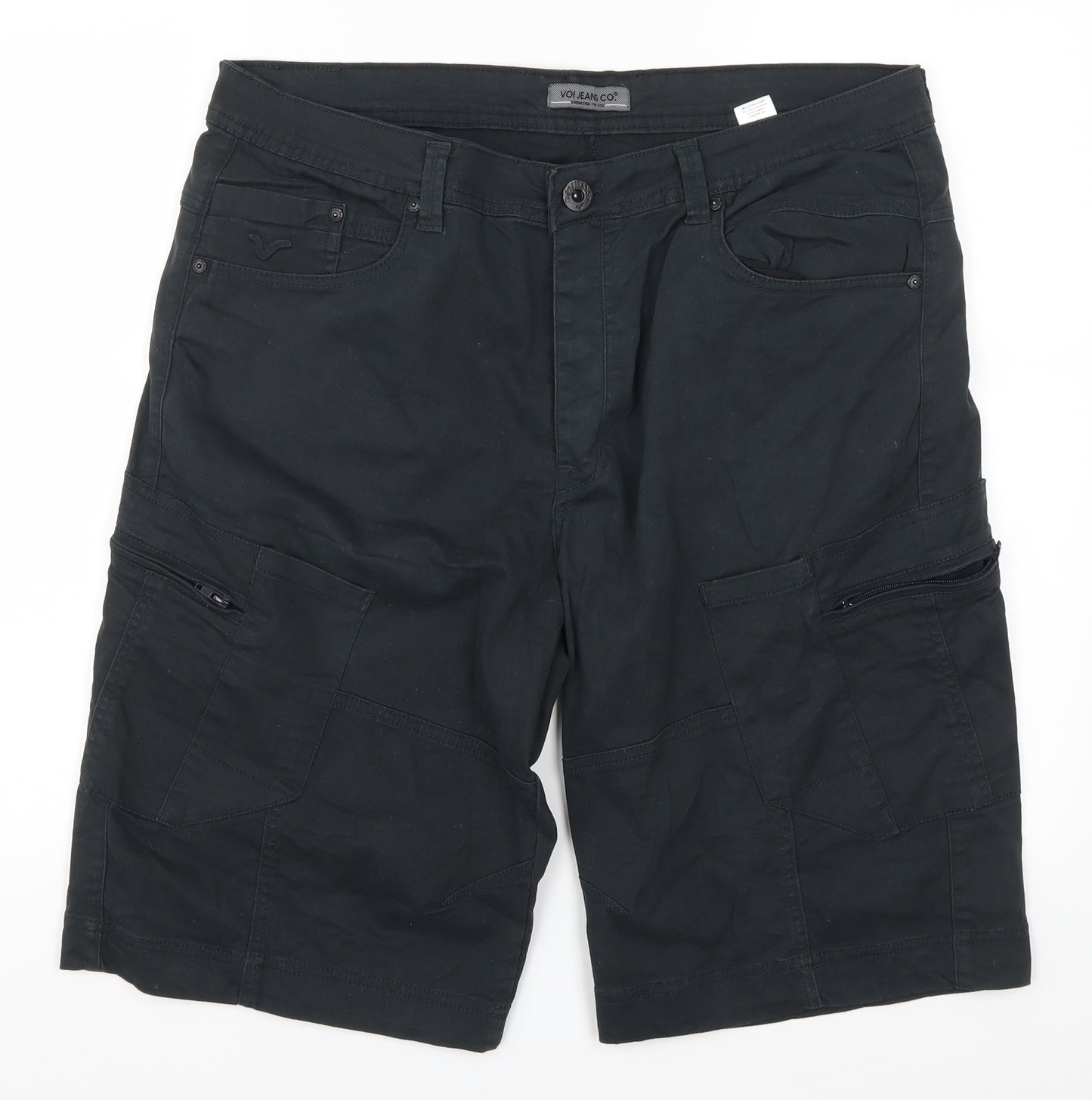 Voi Jeas=ns Mens Black   Cargo Shorts Size 34