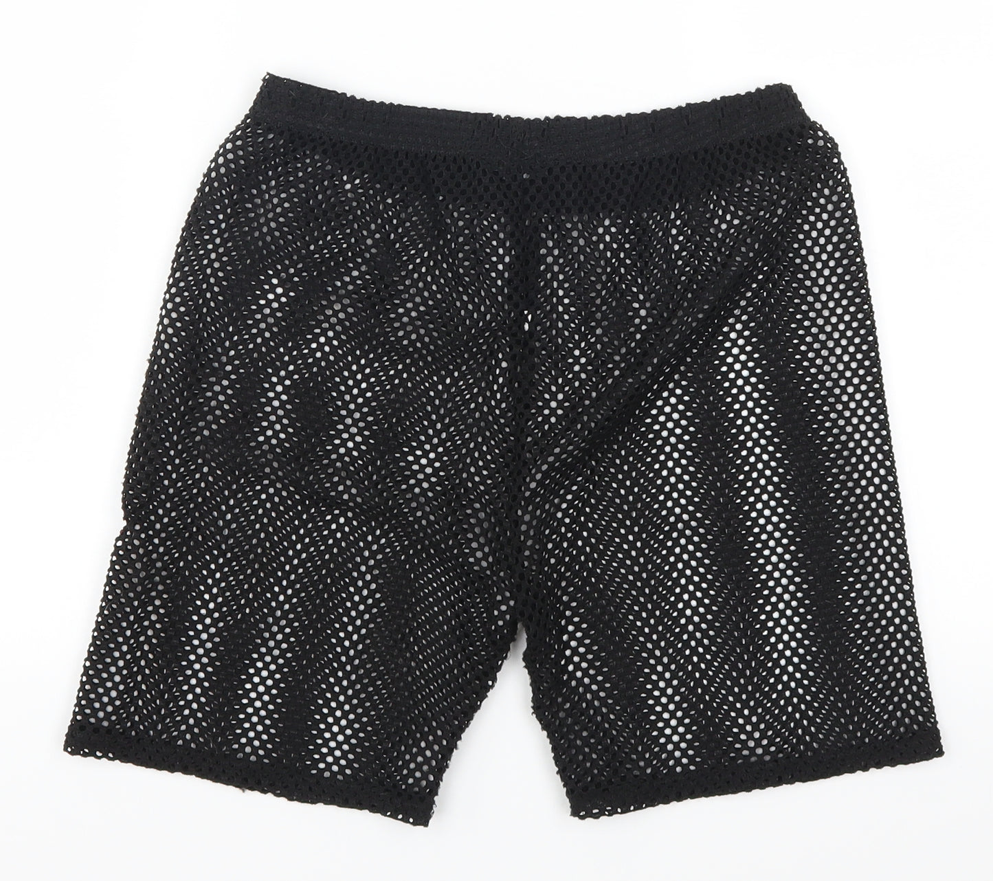 Boohoo Womens Black  Mesh Bermuda Shorts Size 24 in