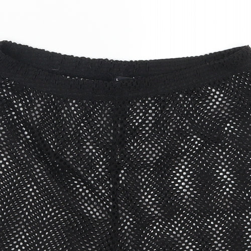Boohoo Womens Black  Mesh Bermuda Shorts Size 24 in