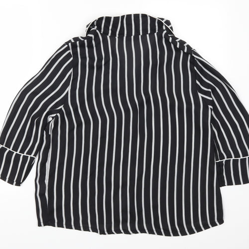 Atmosphere Womens Black Striped  Basic Button-Up Size 12