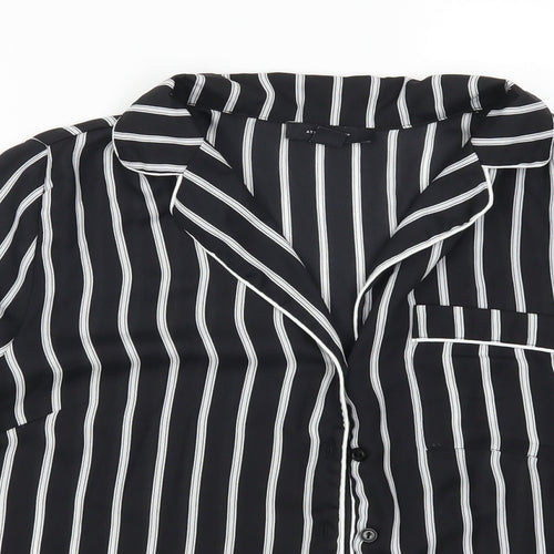 Atmosphere Womens Black Striped  Basic Button-Up Size 12