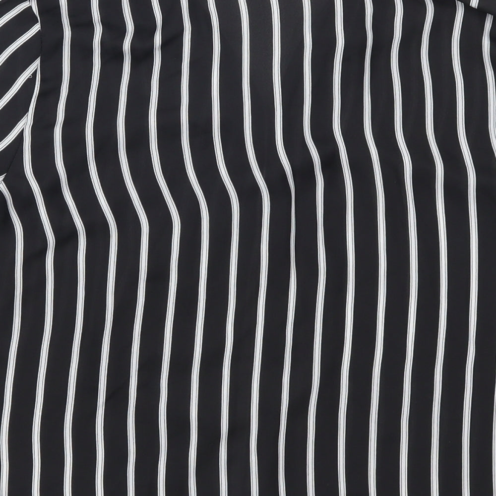 Atmosphere Womens Black Striped  Basic Button-Up Size 12