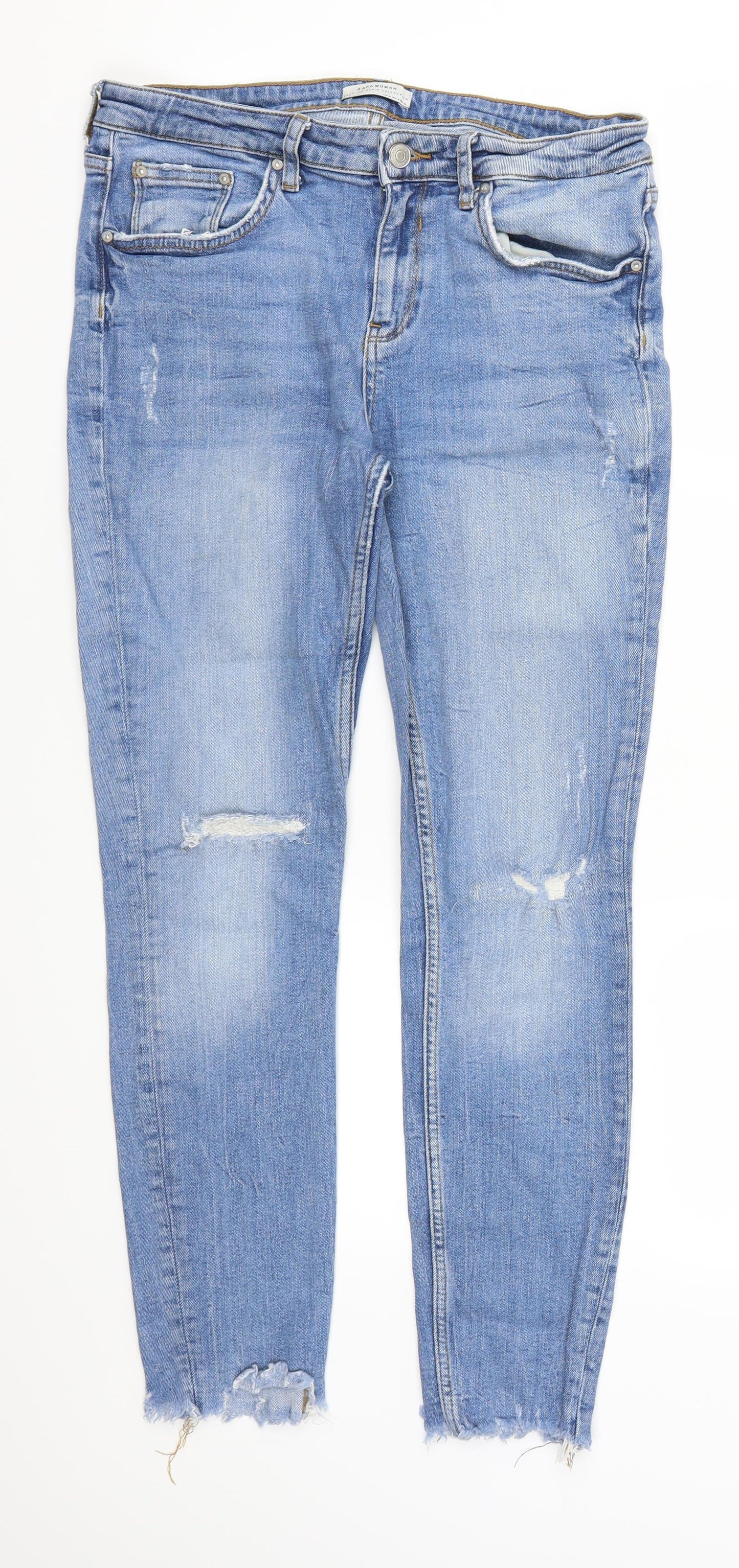 Zara Womens Blue  Denim Skinny Jeans Size 12 L27 in