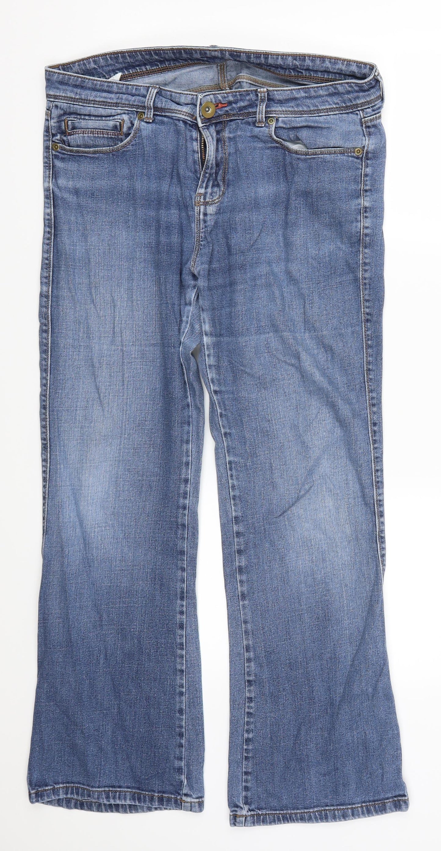 Marks and Spencer Womens Blue  Denim Straight Jeans Size 14 L28.5 in