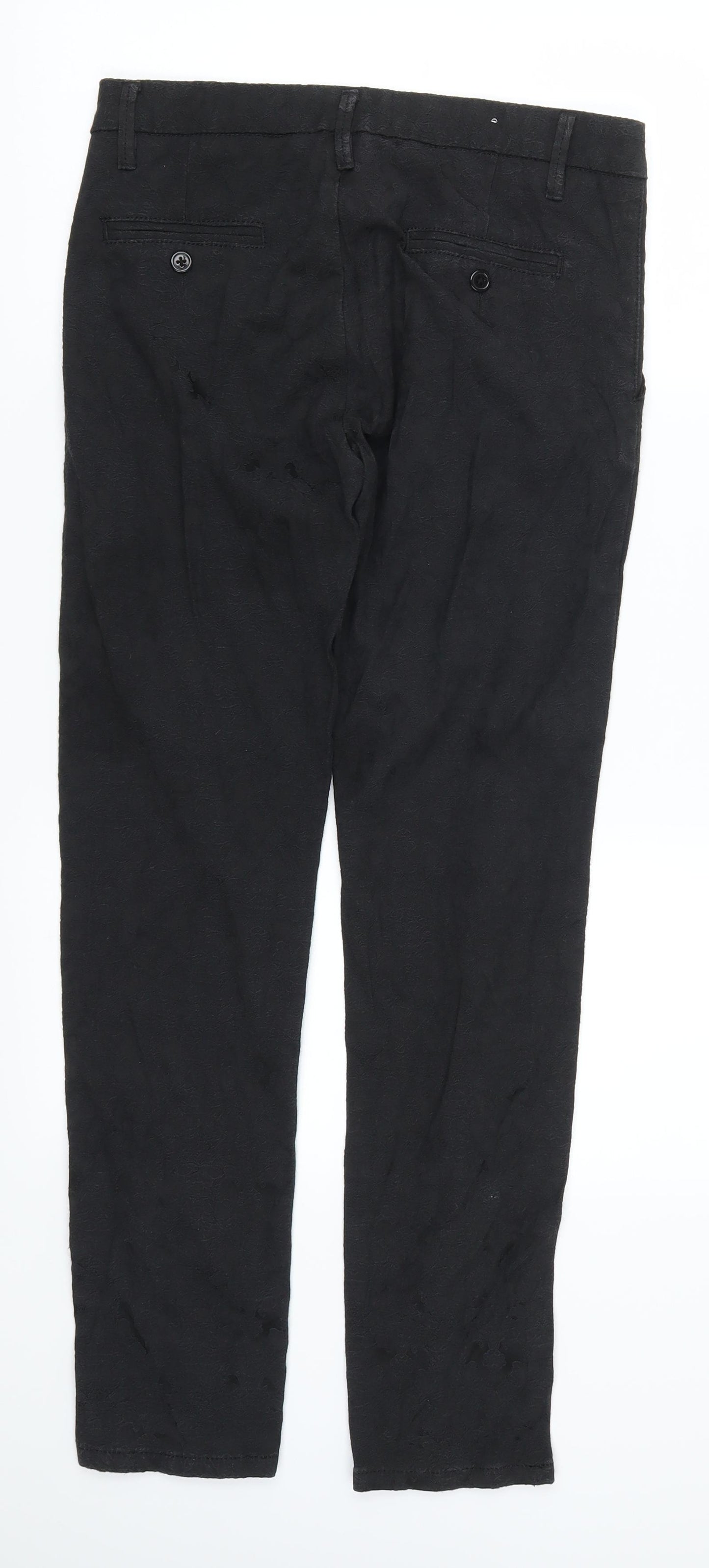 Preworn Womens Black Floral  Trousers  Size M L29 in