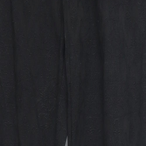 Preworn Womens Black Floral  Trousers  Size M L29 in