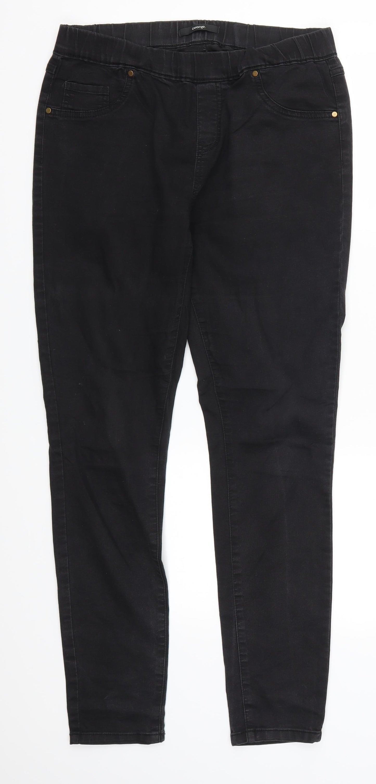George Womens Black  Denim Jegging Jeans Size 12 L29 in