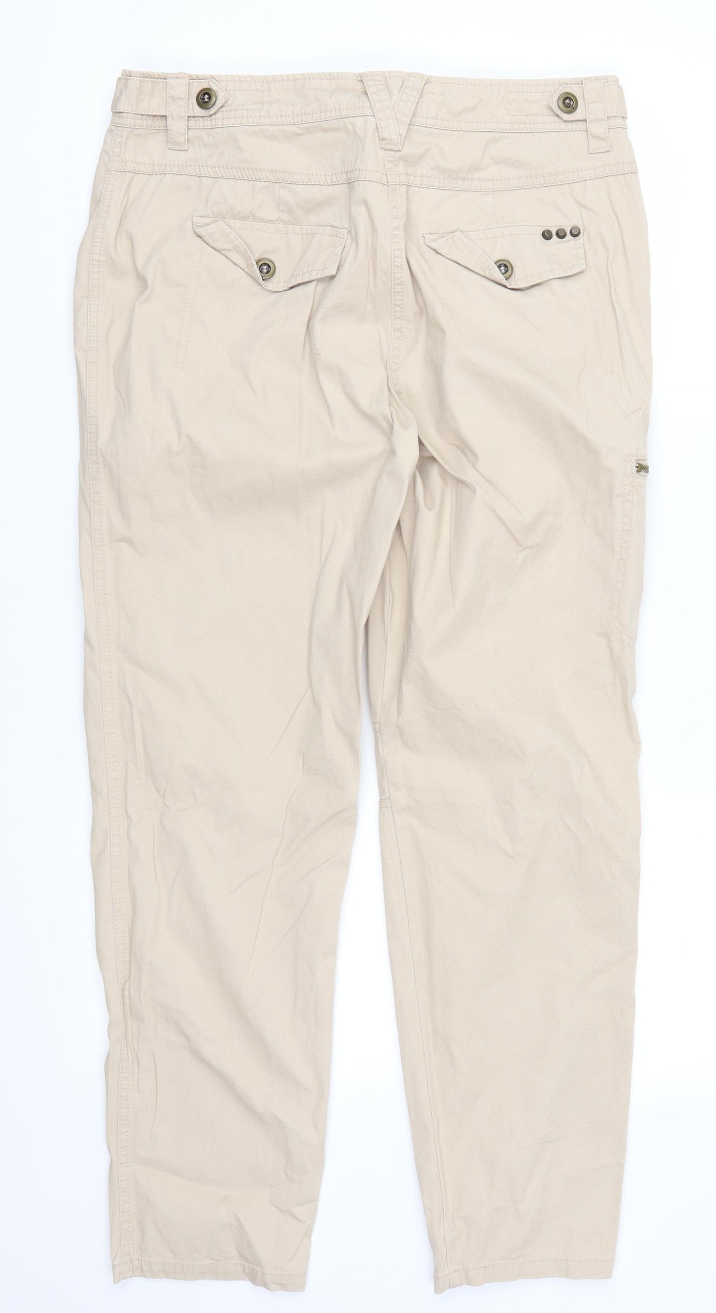 Red Herring Womens Beige   Cargo Trousers Size 12 L29 in
