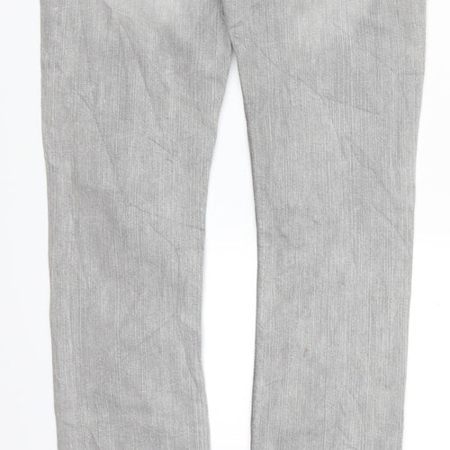 Review Womens Grey  Denim Straight Jeans Size 28 in L32 in