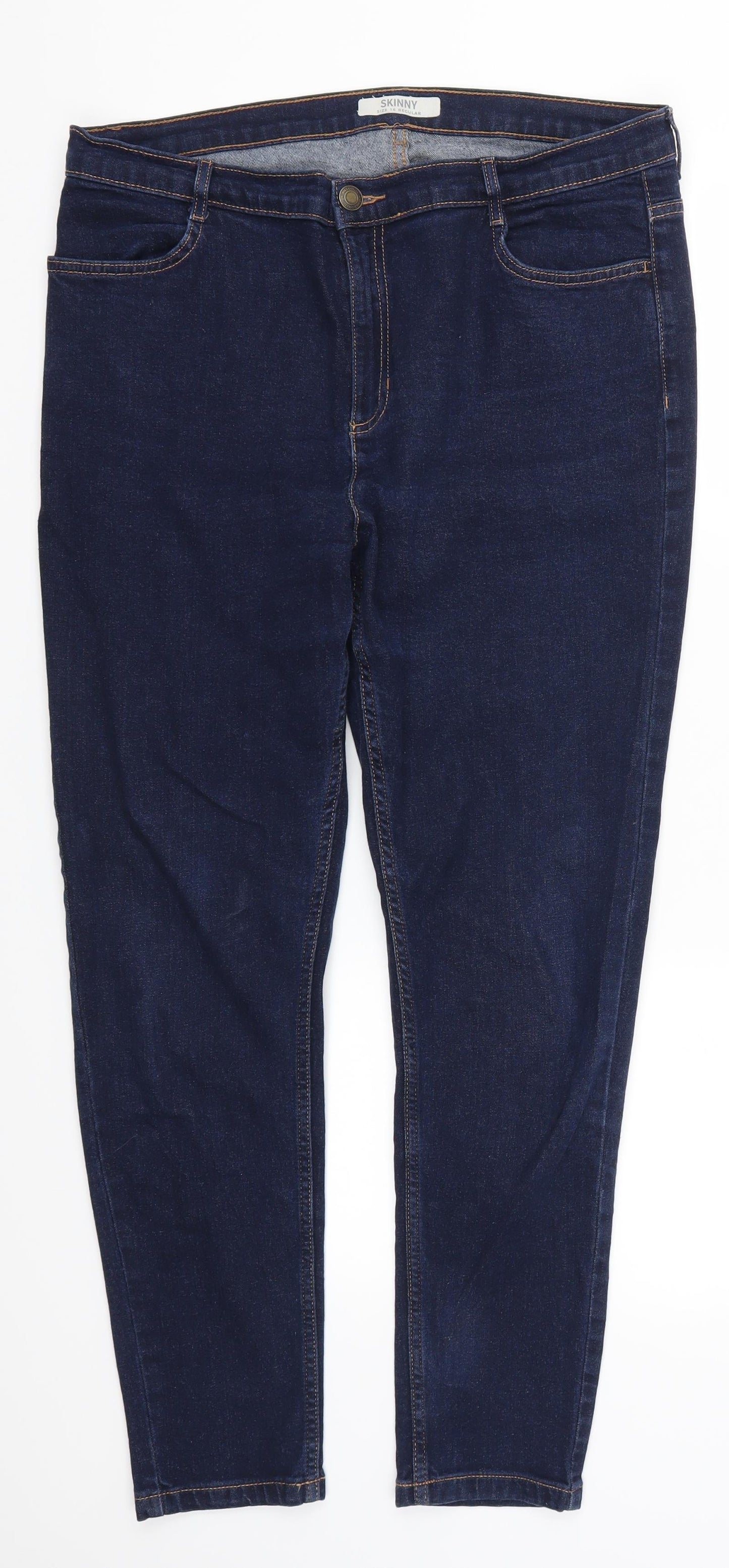 Marks and Spencer Womens Blue  Denim Skinny Jeans Size 16 L28 in