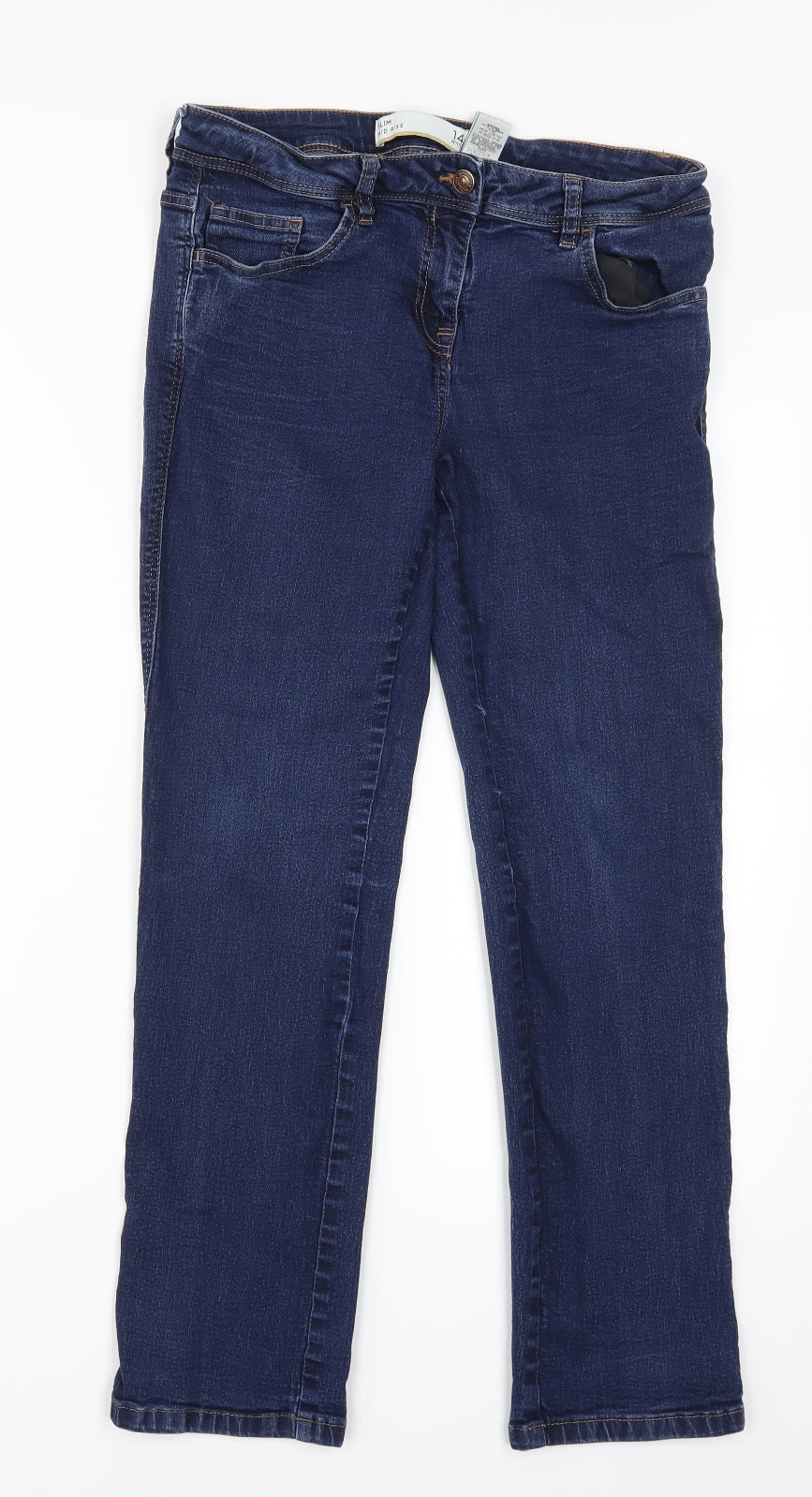 NEXT Womens Blue  Denim Straight Jeans Size 14 L26.5 in
