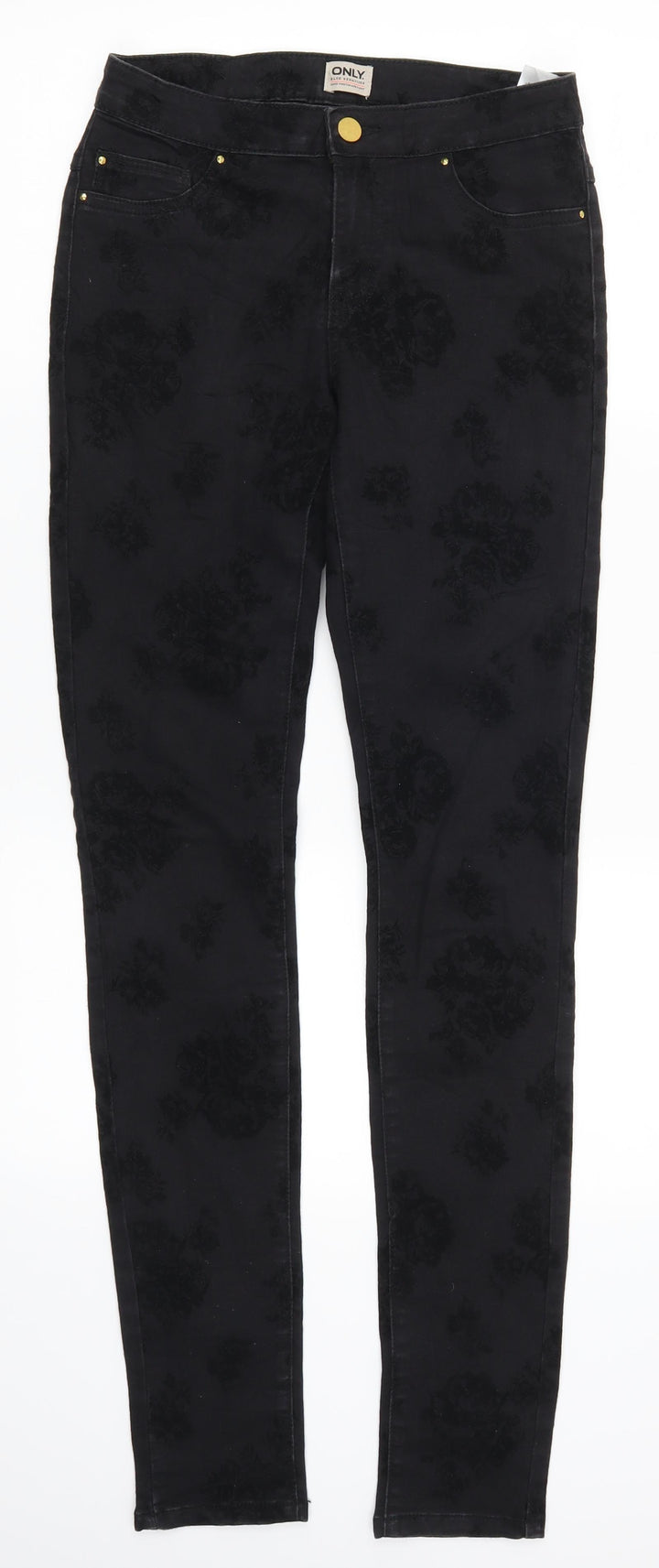 Only Womens Floral Denim Skinny Jeans Size S L32 in
