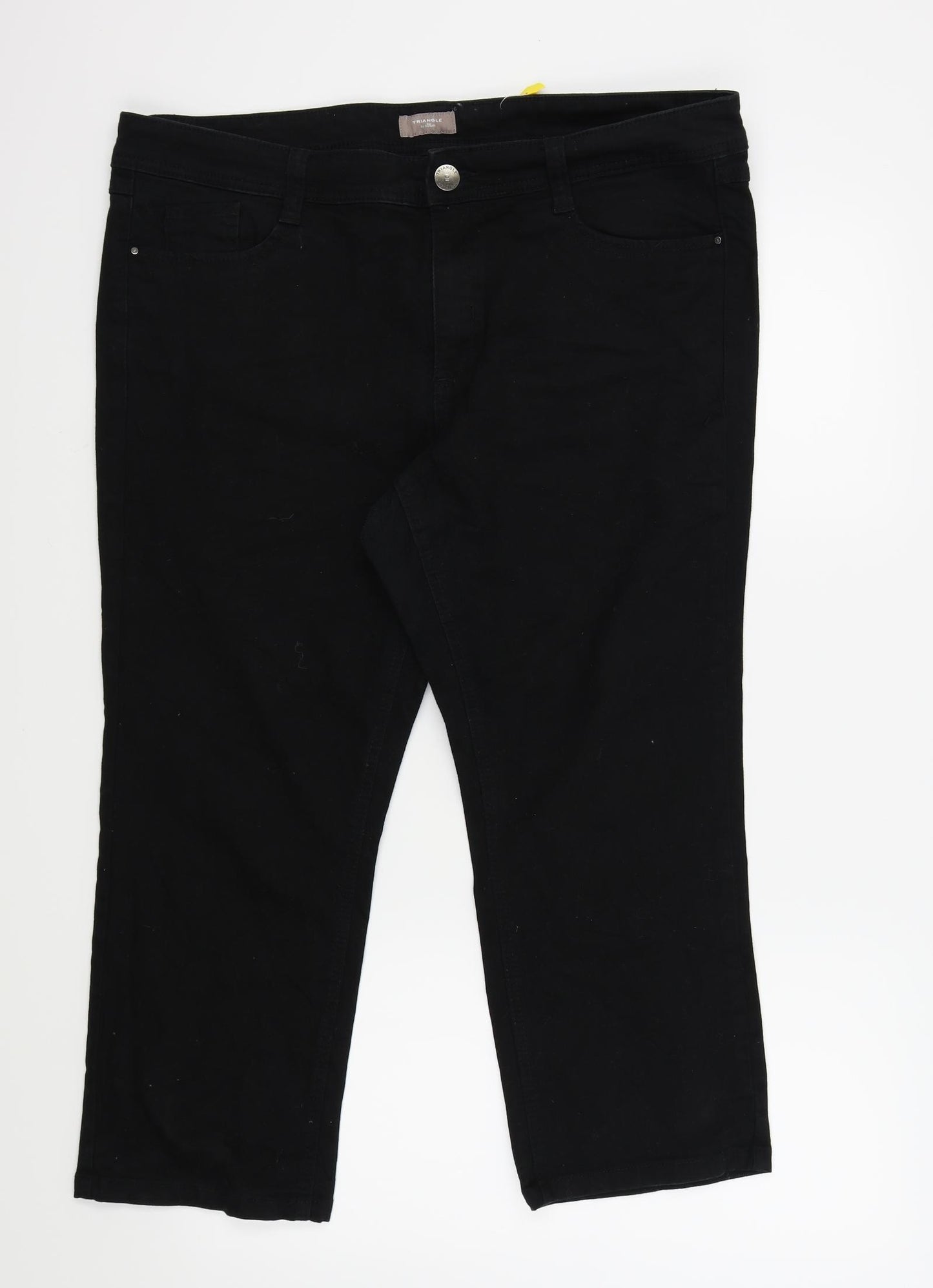 Triangle Womens Black Houndstooth  Straight Jeans Size 18 L20.5 in