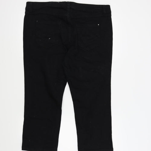 Triangle Womens Black Houndstooth  Straight Jeans Size 18 L20.5 in