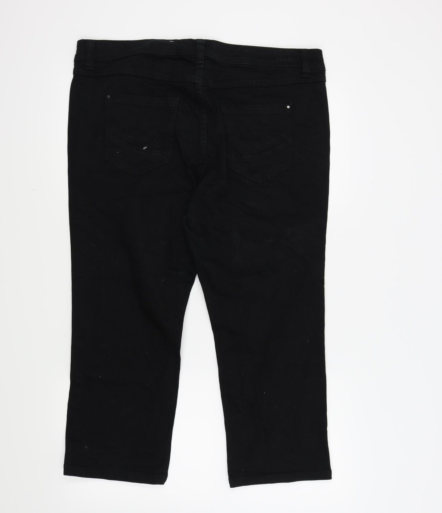 Triangle Womens Black Houndstooth  Straight Jeans Size 18 L20.5 in