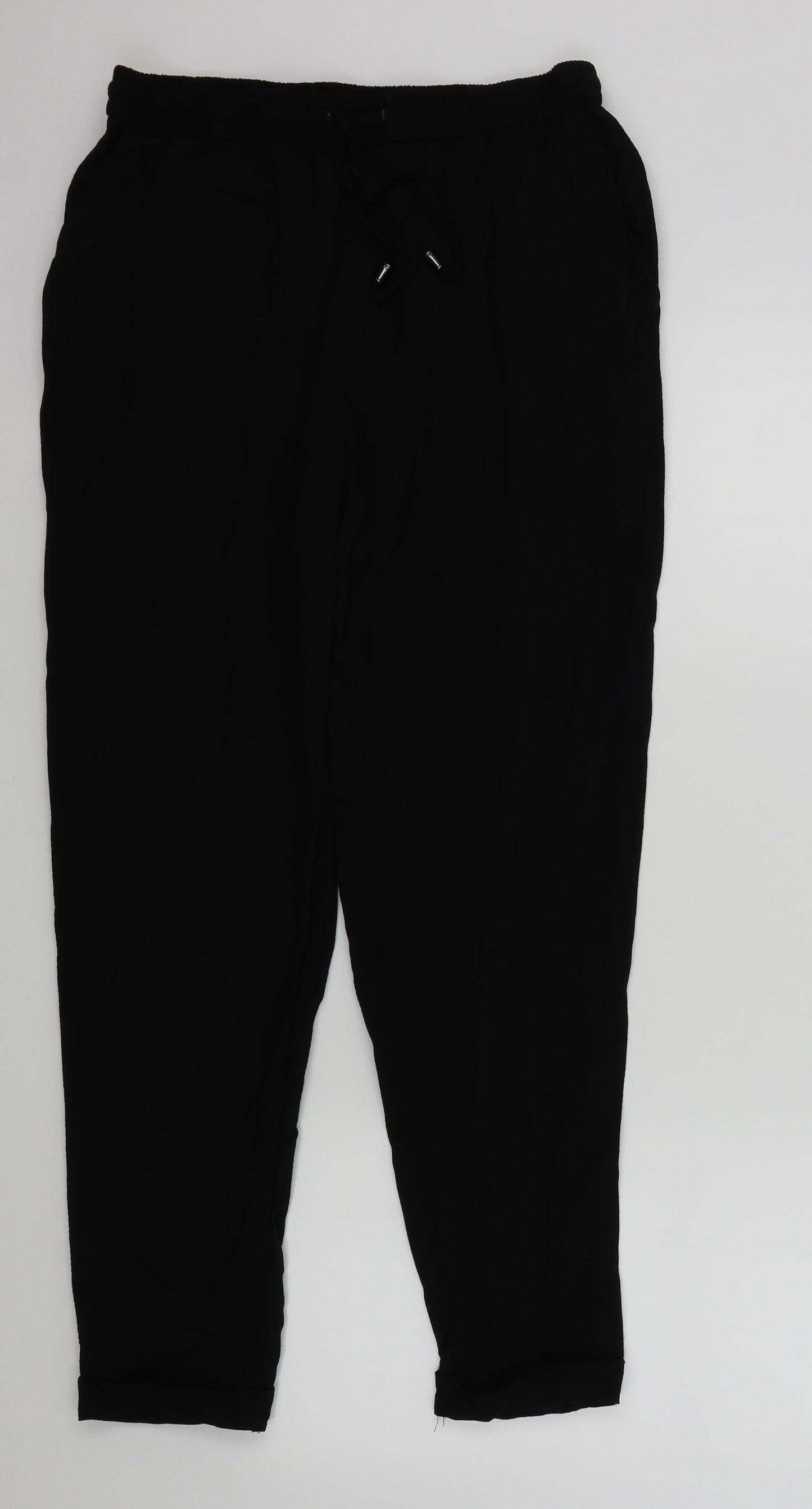 Papaya Womens Black   Trousers  Size 12 L26 in