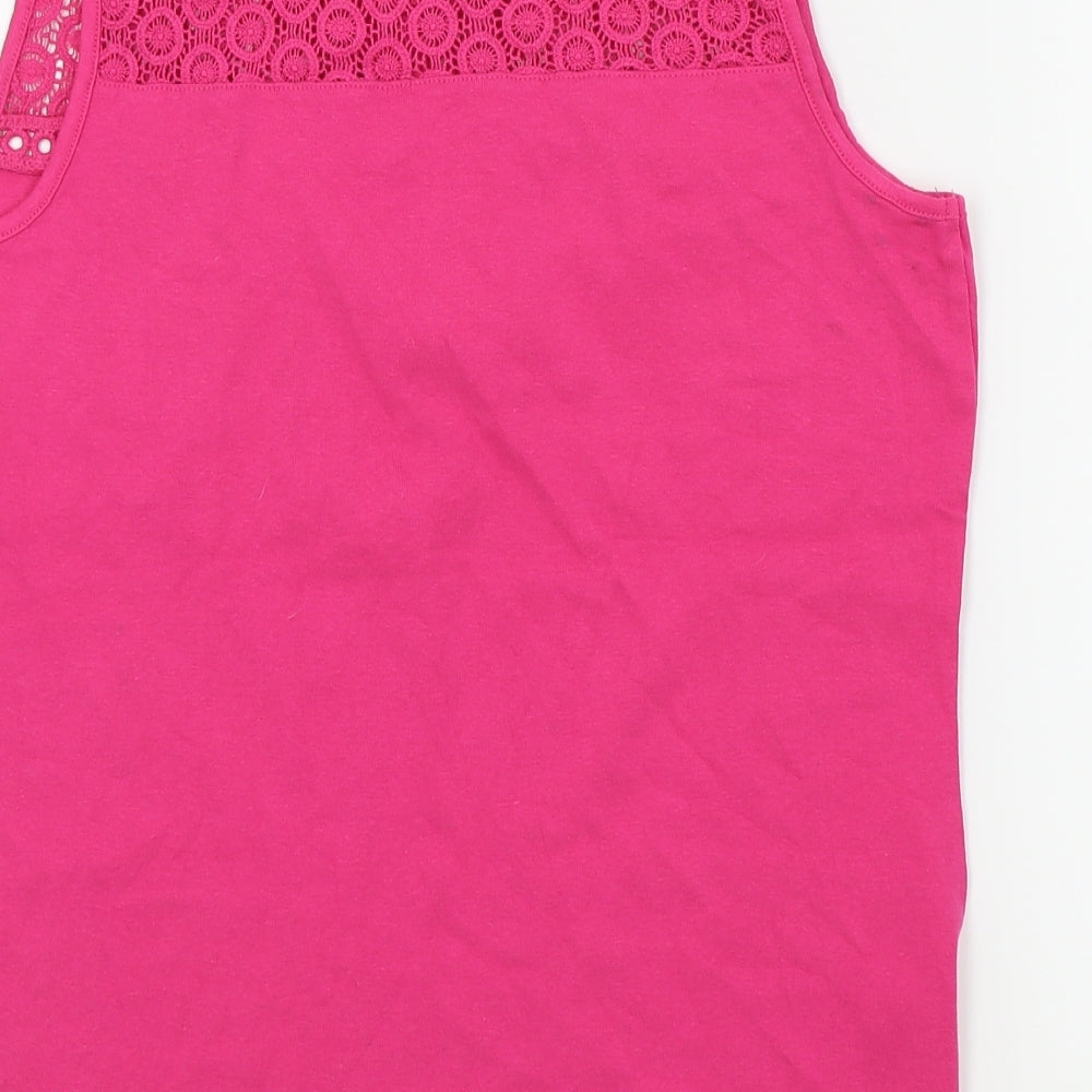 TU Womens Pink   Basic T-Shirt Size 16  - LACE TOP