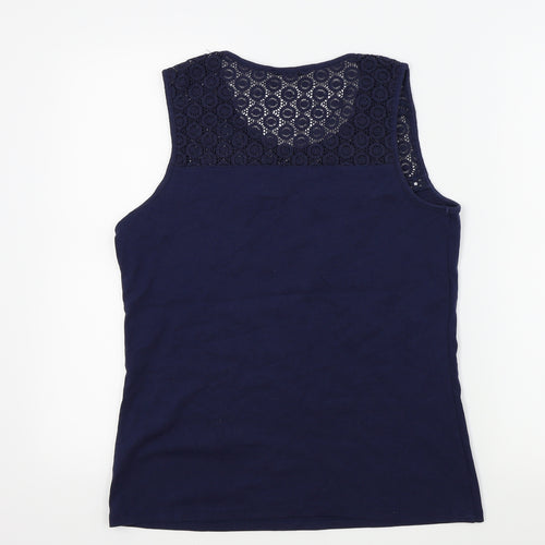TU Womens Blue   Basic T-Shirt Size 16  - LACE TOP