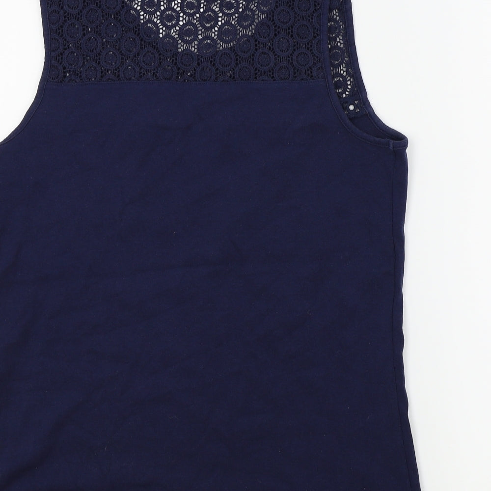 TU Womens Blue   Basic T-Shirt Size 16  - LACE TOP