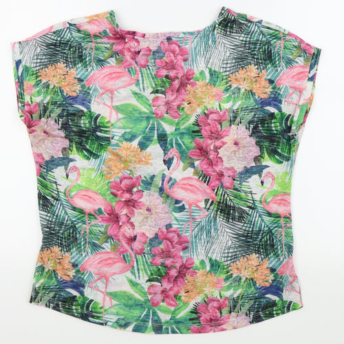 NEXT Womens Pink Floral  Basic T-Shirt Size 12