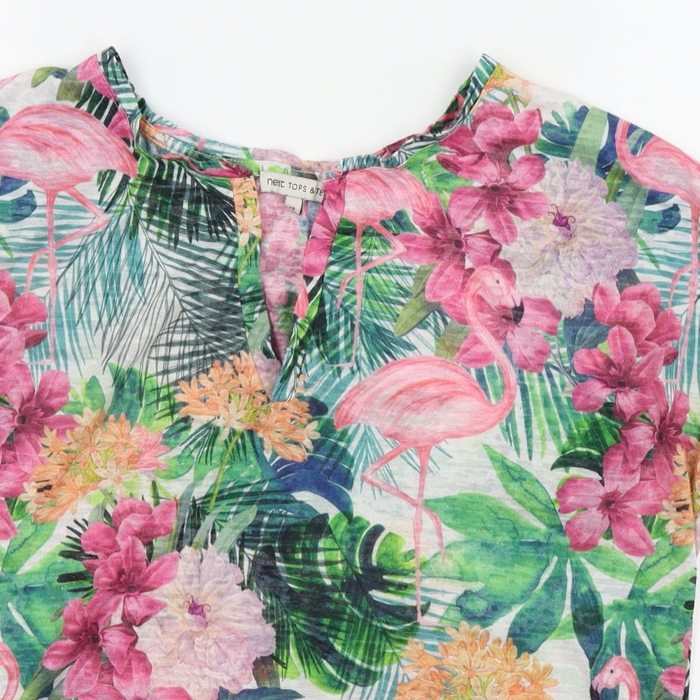 NEXT Womens Pink Floral  Basic T-Shirt Size 12