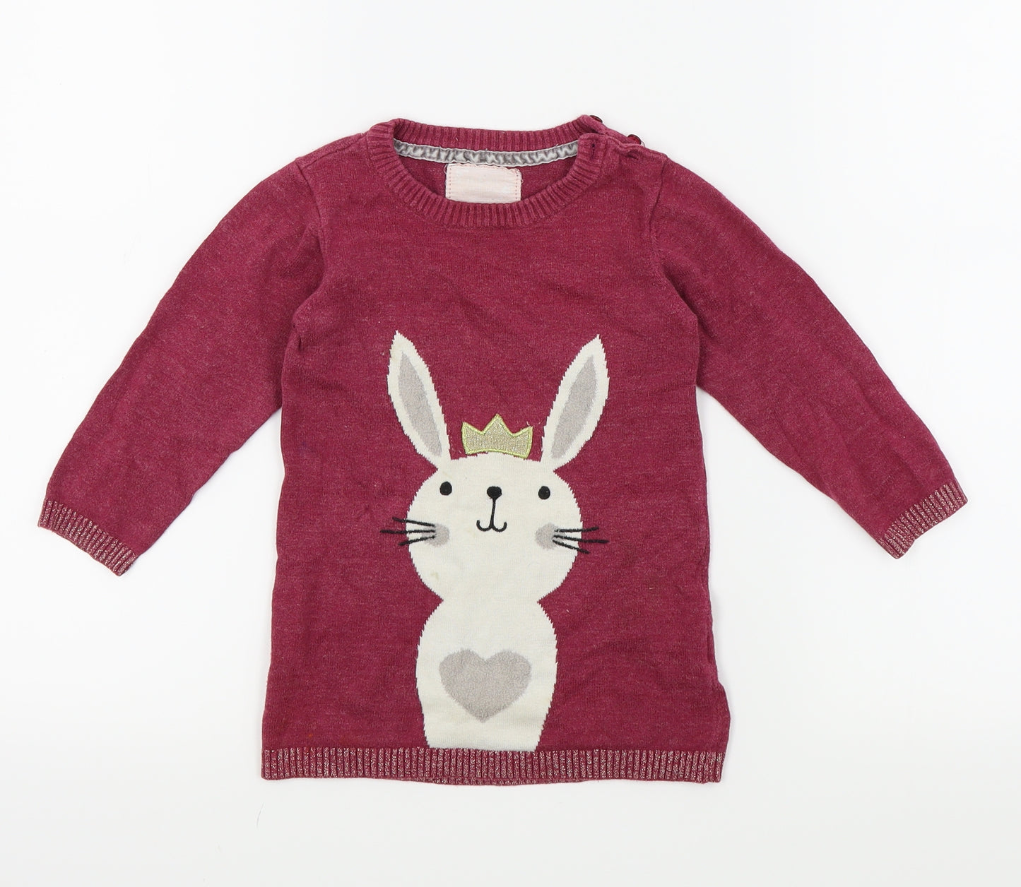 Primark  Orange Colourblock  Pullover Jumper Size 12-18 Months  - RABBIT
