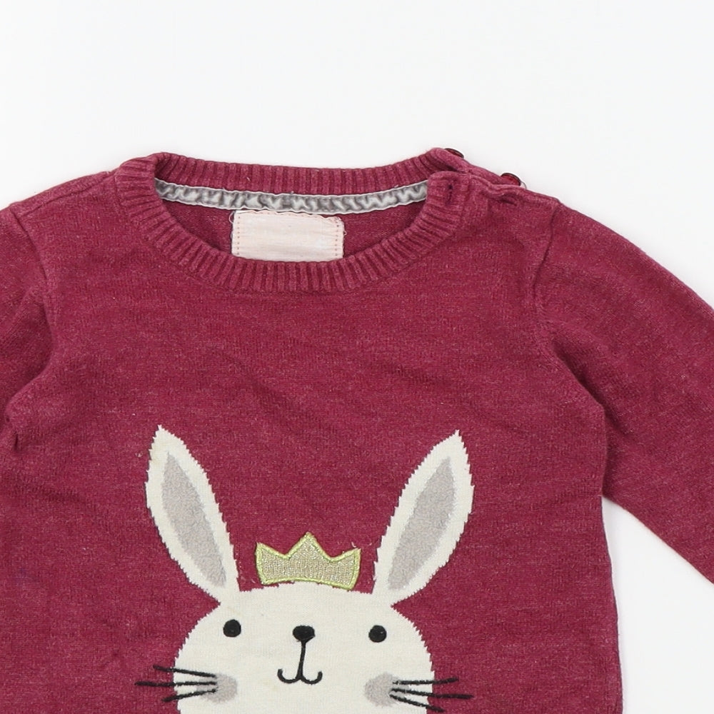 Primark  Orange Colourblock  Pullover Jumper Size 12-18 Months  - RABBIT