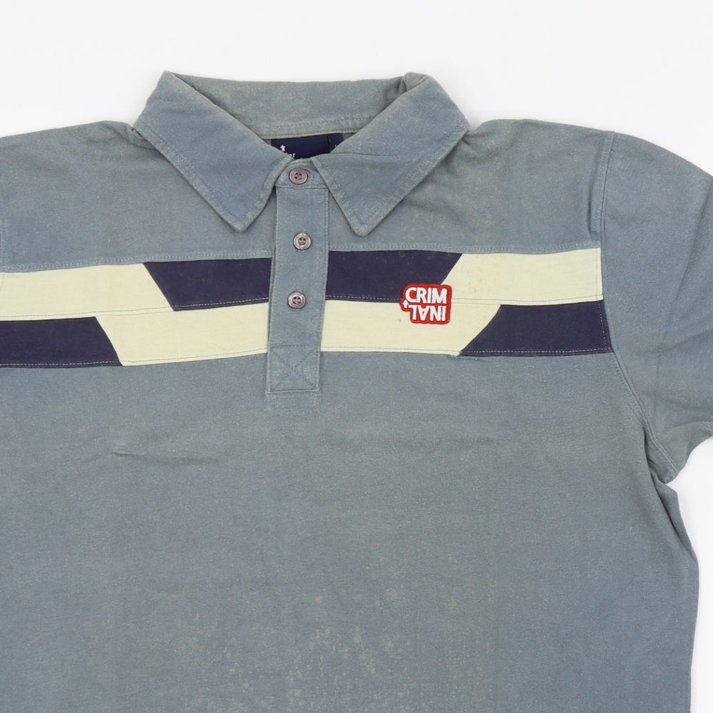 Criminal Mens Grey    T-Shirt Size L