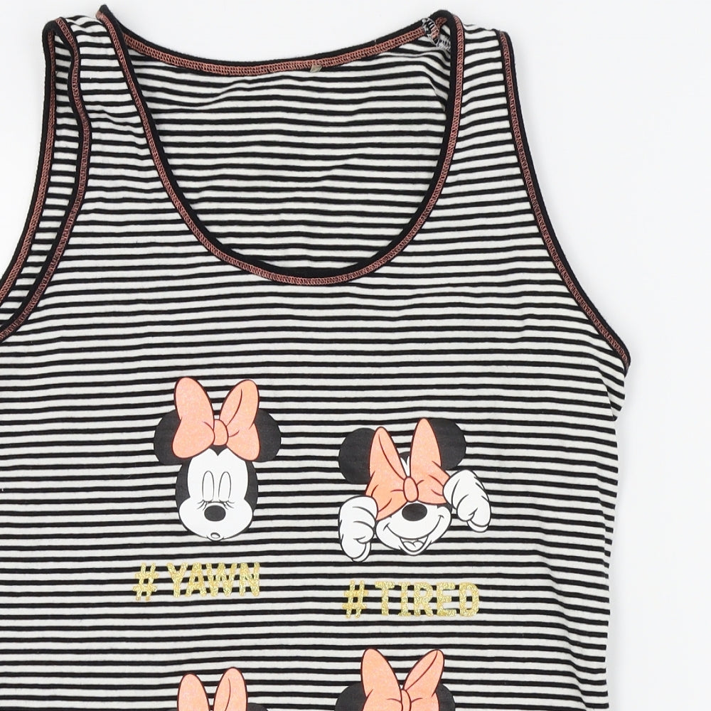 George Womens Black Striped  Top Lounge Set Size 12  - Disney Minnie Mouse