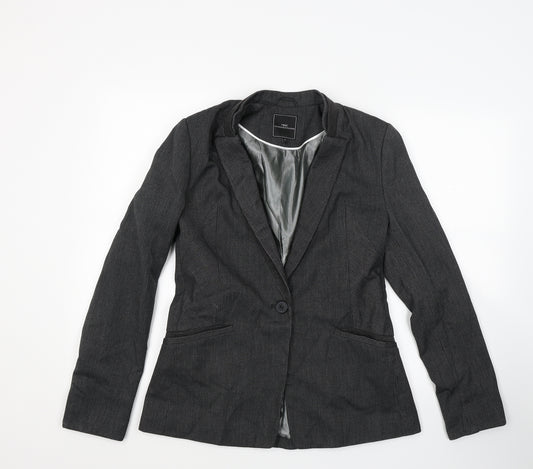 Front view of Next women’s grey jacket coat, size UK 12
