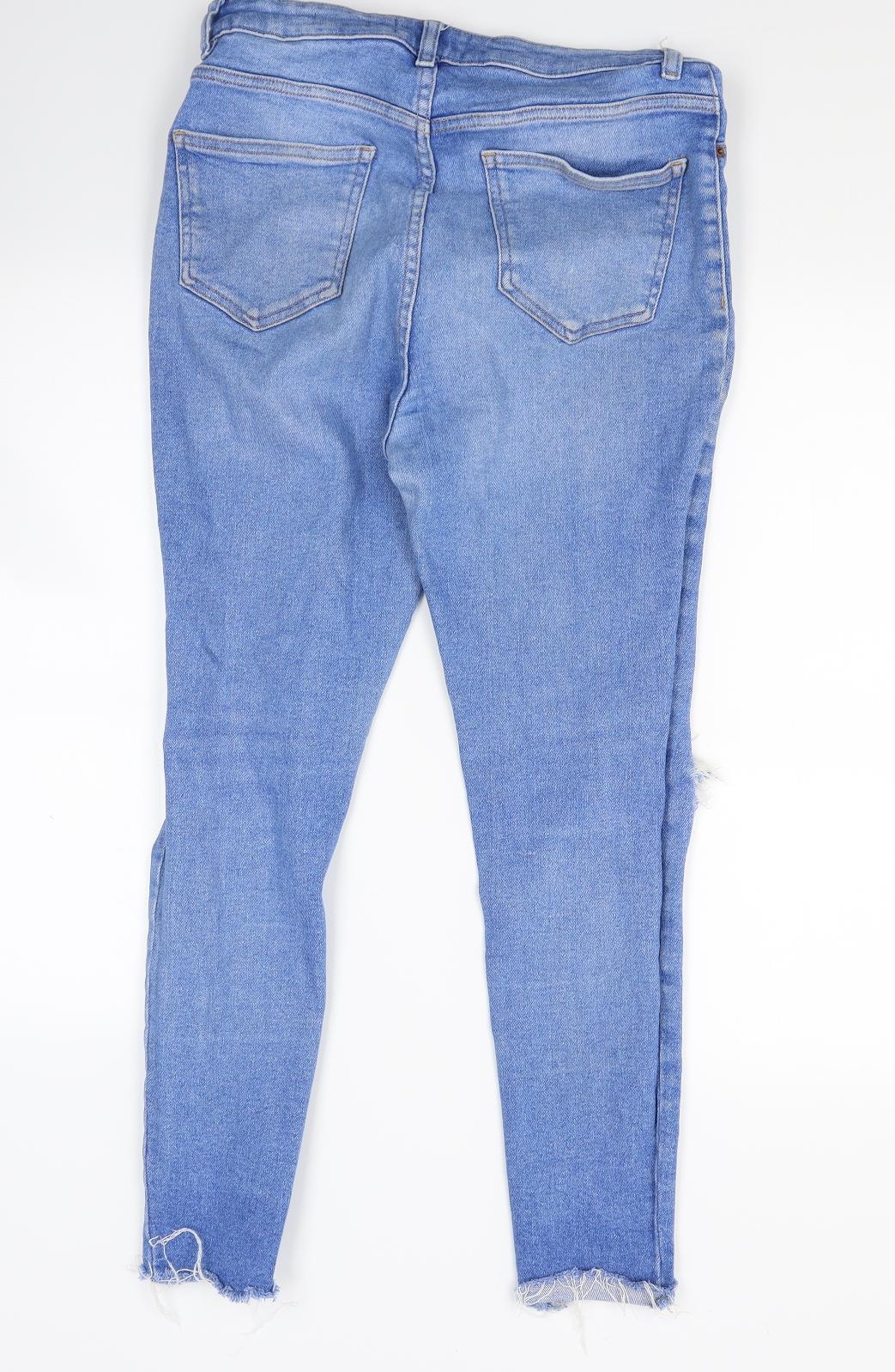 New Look Womens Blue  Denim Skinny Jeans Size 14 L26 in