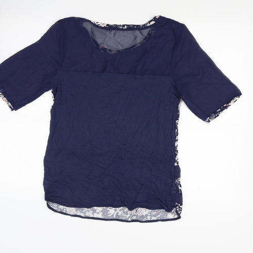 NEXT Womens Blue Floral  Basic Blouse Size 10