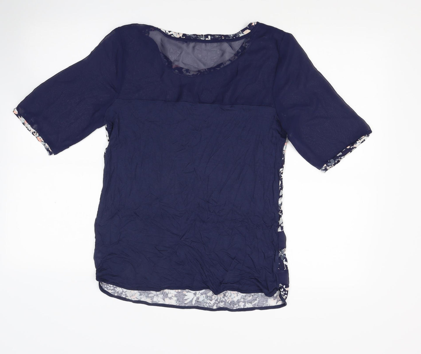 NEXT Womens Blue Floral  Basic Blouse Size 10