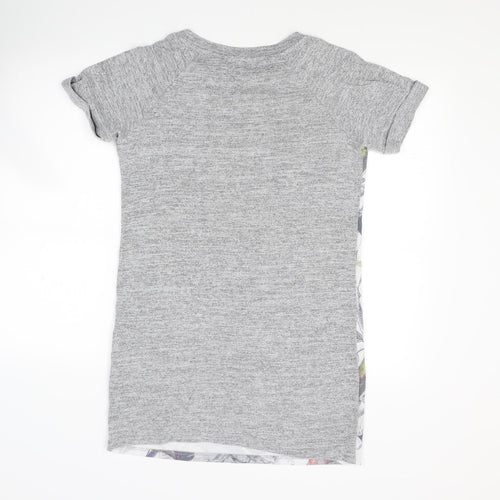 Dorothy Perkins Womens Grey Floral  Basic T-Shirt Size 10