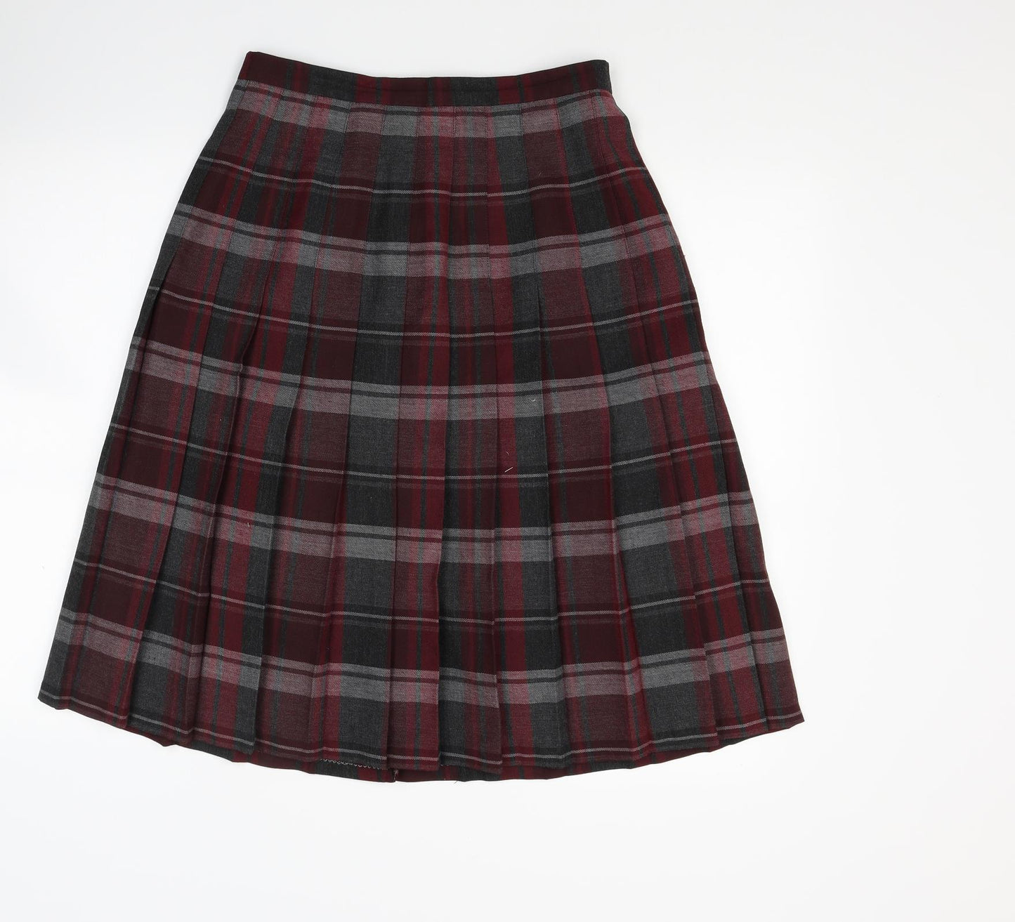 Debenhams Womens Red Check  Flare Skirt Size 14