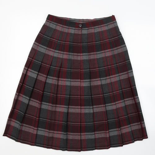 Debenhams Womens Red Check  Flare Skirt Size 14