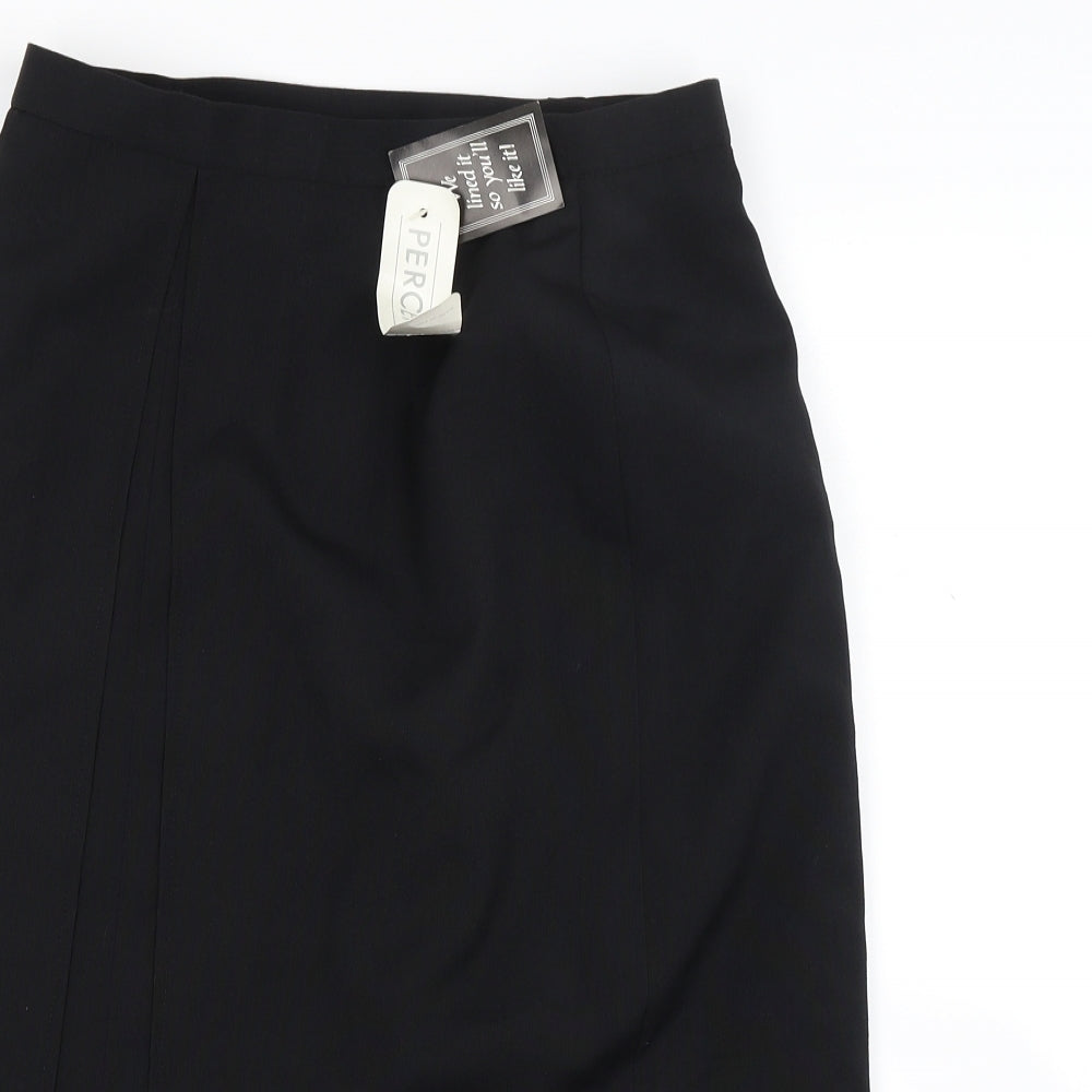 Perceptions Womens Black   A-Line Skirt Size 14