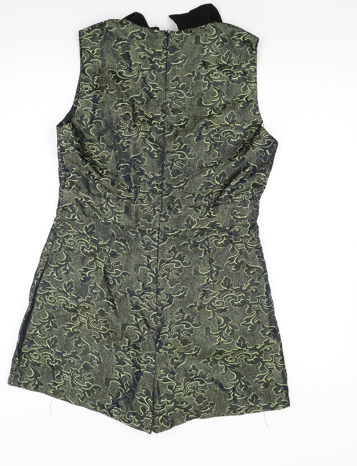 Urmoda Womens Green Paisley  Shorts One-Piece Size M