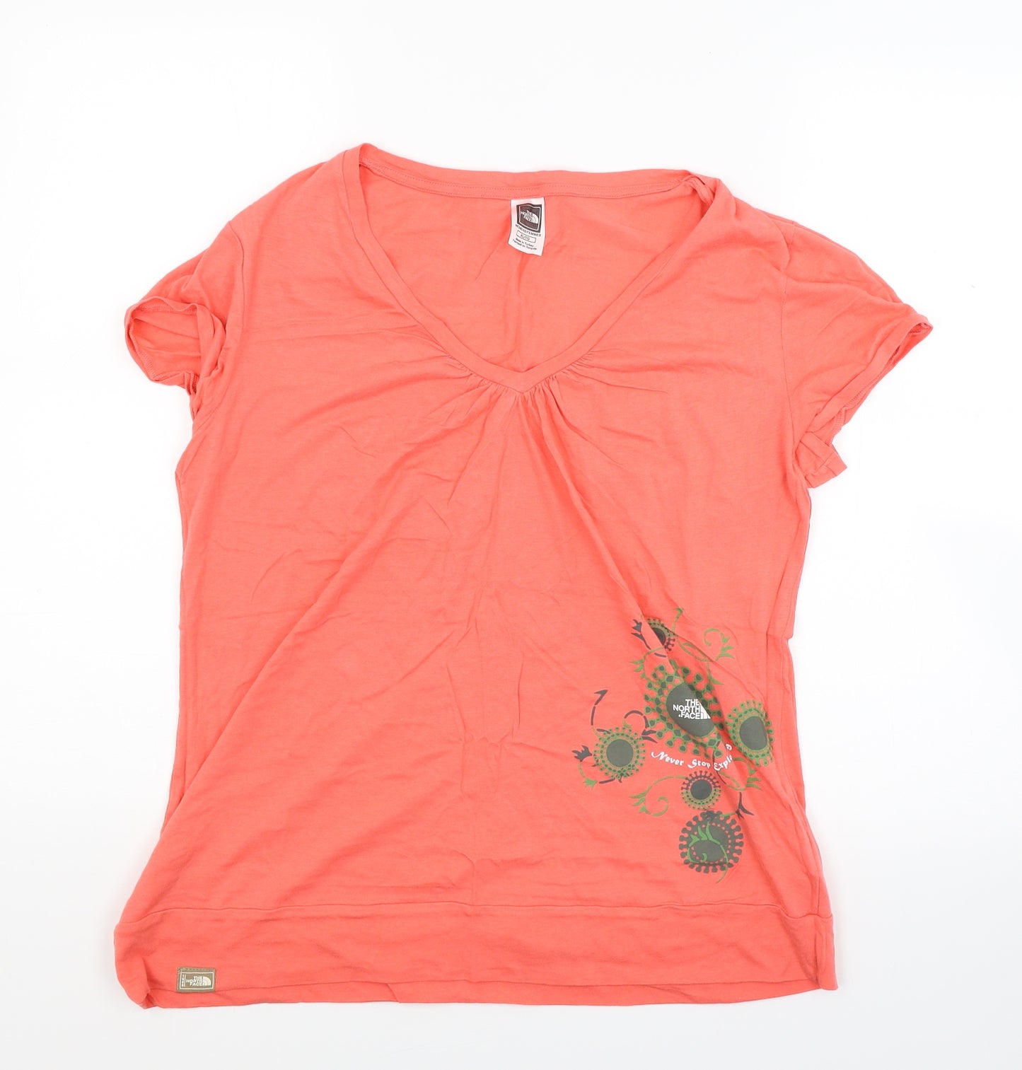 The North Face Womens Orange  Jersey Basic T-Shirt Size XL